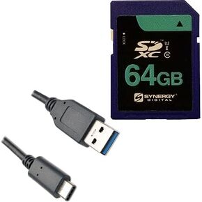 Synergy Digital Accessory Kit, Compatible with Leica TL2 Mirrorless Digital Camera includes: EM-USB-TYPEC-6B USB Cable, EM-USB-TYPEC-6B USB Cable, SY-SD64GB Memory Card, SY-SD64GB Memory Card