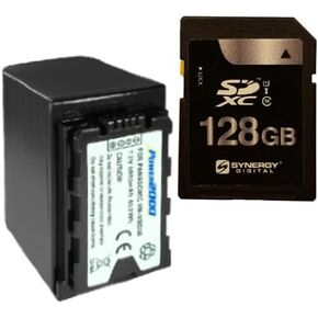 Synergy Digital Accessory Kit, Compatible with Panasonic AG-DVX200 4K Camcorder includes: SY-SD128GB Memory Card, ACD794 Battery