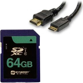 Synergy Digital Accessory Kit, Compatible with Panasonic HC-W580K Camcorder includes: HDMI6FM AV & HDMI Cable, SY-SD64GB Memory Card
