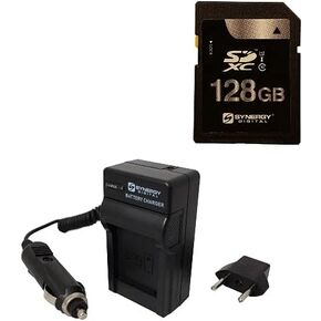 Accessory Kit Compatible with Synergy Digital, Works with Sony HDR-CX455 Full HD Camcorder includes: SDM-109 Charger, SY-SD128GB Memory Card