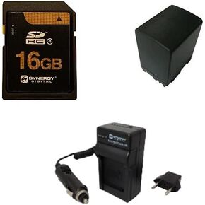 Synergy Digital Accessory Kit, Compatible with Canon VIXIA GX10 UHD 4K Camcorder includes: SDBP827 Battery, SDM-1503 Charger, SY-SD16GB Memory Card