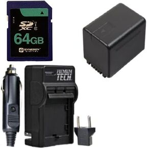 Synergy Digital Accessory Kit, Compatible with Panasonic HC-V770K Full HD Camcorder includes: SY-SD64GB Memory Card, PT58 Charger, ACD790 Battery