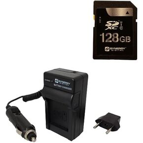 Synergy Digital Accessory Kit, Compatible with Canon XC15 4K Camcorder includes: SDM-1511 Charger, SY-SD128GB Memory Card