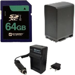 Synergy Digital Accessory Kit, Compatible with Canon XA40 Professional UHD 4K Camcorder includes: SDM-1503 Charger, ACD788 Battery, SY-SD64GB Memory Card
