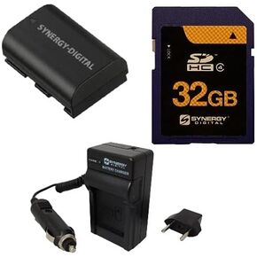 Synergy Digital Accessory Kit, Compatible with Canon XC15 4K Camcorder includes: SDLPE6 Battery, SDM-1511 Charger, SY-SD32GB Memory Card