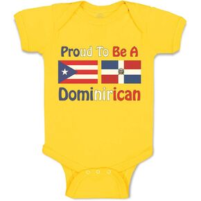 Cute Rascals Custom Baby Bodysuit Proud to Be Puerto Rican & Dominican Boy & Girl Baby Clothes Cotton