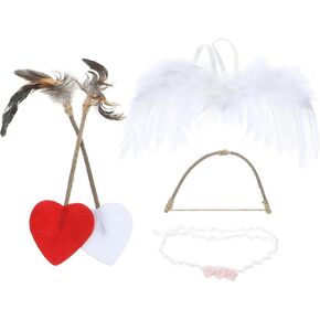 Sewroro 1 Set Baby Angel Wings, White Angel Costume Wings with Headband Bow Swords Photo Prop for Boys Girls