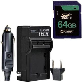 Synergy Digital Accessory Kit, Compatible with Panasonic HC-V800 Full HD Camcorder includes: SY-SD64GB Memory Card, PT58 Charger
