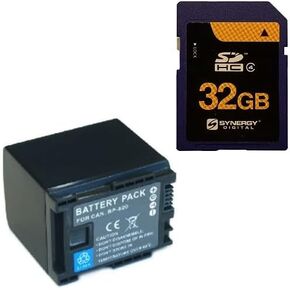 Synergy Digital Accessory Kit, Compatible with Canon XA55 UHD 4K30 Camcorder includes: ACD787 Battery, SY-SD32GB Memory Card