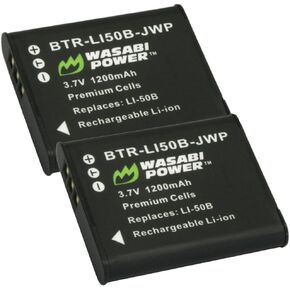 Wasabi Power Battery (2-Pack) for Ricoh Pentax D-LI92 and Ricoh Pentax Optio I-10, RZ10, RZ18, WG-1, WG-1 GPS, WG-2, WG-2 GPS, WG-3, WG-3 GPS, WG-4, WG-4 GPS, WG-10, X70, WG-90, WG-70, WG-60