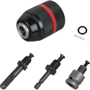 حفر بدون مفتاح من أجل Milwaukee M18 ، 1.5-13 ملم سعة التثبيت 1/2-20UNF MOUNT ، بما في ذلك 1/4 "شانك سداسي ، 3/8"