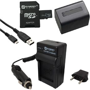 Synergy Digital Camcorder Accessory Kit, Compatible with Sony FDR-AX43 Camcorder includes: SDNPFV70NEW Battery, SDM-109 Charger, USBM USB Cable, SY-MSD64GB Memory Card