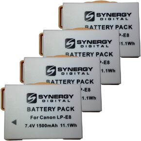 Synergy Digital Digital Camera Batteries, Compatible with Vivitar VIV-CB-E8 Digital Camera Batteries (li-ion, 7.4V, 1500 mAh), Set of 2