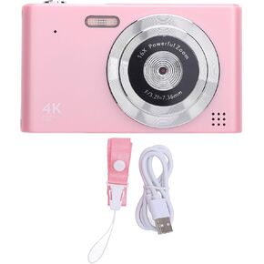 Digital Camera, HD 4K Video Recording Camera, 48MP Point and Shoot Digital Cameras, 16x Digital Zoom Anti Shake, 2.4 Inch Screen Compact Camera for Kids (White)