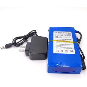 Portable DC 12V 9800mAh Rechargeable Li-ion Battery Pack DC 1298A 10.6-12.6V for CCTV with Charger