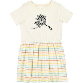 inktastic Alaska Silhouette Mandala Toddler Dress
