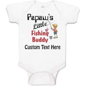 Cute Rascals Custom Baby Bodysuit Papaw's Little Fishing Buddy Grandpa Grandfather Dad Father's Day