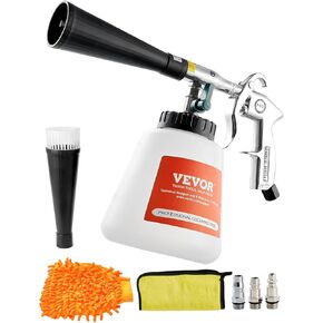 VEVOR Car Cleaning Gun, 6-9.2 Bar High-Pressure Air Blow Gun with 2 Set Nozzles & 1L Liquid Bottle, Vortex Cleaning Gun, Quickly Blasts Dirt and Dust from Surface, Suitable for 1/4 NPT Air Compressor
