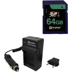 Accessory Kit Compatible with Synergy Digital, Works with Sony FDR-AX43 UHD 4K Camcorder includes: SDM-109 Charger, SY-SD64GB Memory Card