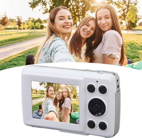 Keenso 16MP Digital Camera for Photography, 16X Digital Zoom, Portable Small Camera with 1080P Video, 2.4 Inch Display, for Outdoor Travel and Parties (White) in Saudi Arabia