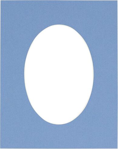 16x20 Mat Bevel Cut for 13.5x17 Photos - Precut Brittany Blue Oval Shaped Photo Mat Board Opening - Acid Free Matte to Protect Your Pictures - Bevel Cut for Family Photos, Pack of 1 Matboard in Saudi Arabia