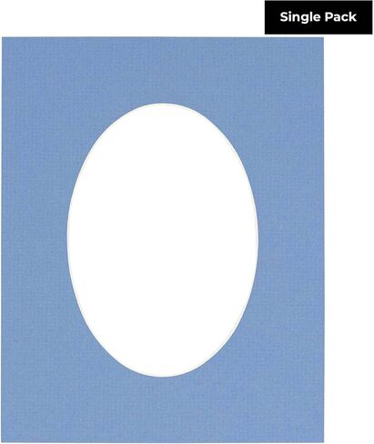 16x20 Mat Bevel Cut for 13.5x17 Photos - Precut Brittany Blue Oval Shaped Photo Mat Board Opening - Acid Free Matte to Protect Your Pictures - Bevel Cut for Family Photos, Pack of 1 Matboard in Saudi Arabia
