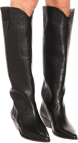 Yishaweiqi Camel Suede Knee High Boots for Women Snip Toe Chunky Heel Cowboy Cowgirl Boots Ladies Fall Wide Calf Tall Boots in Kuwait