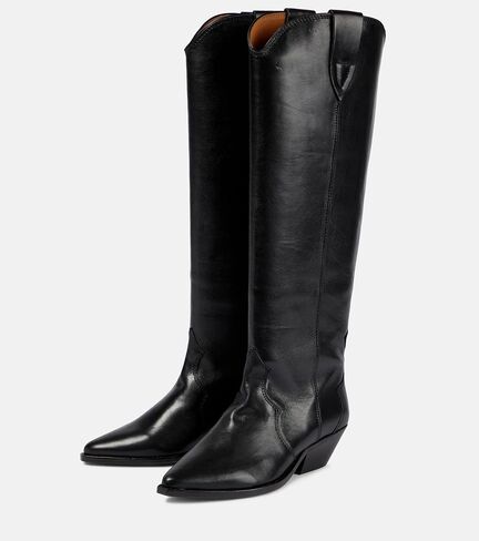Yishaweiqi Camel Suede Knee High Boots for Women Snip Toe Chunky Heel Cowboy Cowgirl Boots Ladies Fall Wide Calf Tall Boots in Kuwait