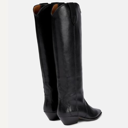 Yishaweiqi Camel Suede Knee High Boots for Women Snip Toe Chunky Heel Cowboy Cowgirl Boots Ladies Fall Wide Calf Tall Boots in Kuwait
