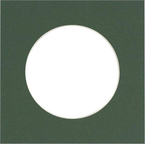 CountryArtHouse Hunter Green Acid Free 16x16 Circle Picture Frame Mat with White Core Bevel Cut for 12x12 Pictures - Fits 16x16 Frame - Pack of 1 Matboard in Kuwait