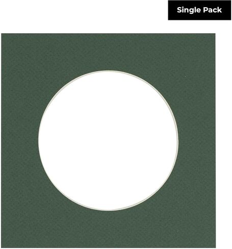 CountryArtHouse Hunter Green Acid Free 16x16 Circle Picture Frame Mat with White Core Bevel Cut for 12x12 Pictures - Fits 16x16 Frame - Pack of 1 Matboard in Kuwait