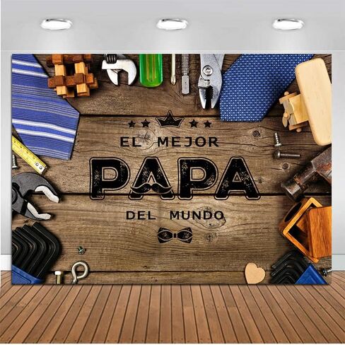 CHAIYA 7x5ft Father's Day Photography Backdrop Spanish El Mejor Papá Del Mundo Backdrop I Love Dad Decoration Feliz Día Del Padre Party Decor Father's Day Banner Backdrops in Saudi Arabia