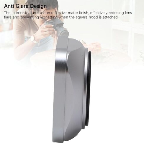 Fydun Square Lens Hood 55mm Aluminum Alloy Metal Lens Hood Camera Accessories Shade Universal (Silver) in Saudi Arabia