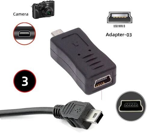 CY Adapter 3pcs/Set USB-C Type-C Micro Mini USB Female to Camera Mini 8P Data Power Adapter for Coolpix UC-E6 UC-E16 UC-E17 DSC-W DMC-S EX-Z in Saudi Arabia