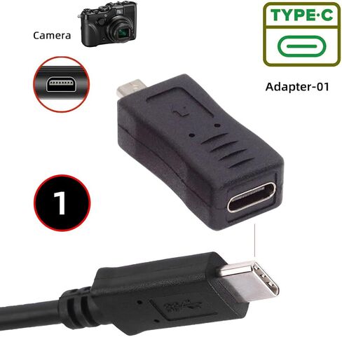 CY Adapter 3pcs/Set USB-C Type-C Micro Mini USB Female to Camera Mini 8P Data Power Adapter for Coolpix UC-E6 UC-E16 UC-E17 DSC-W DMC-S EX-Z in Saudi Arabia