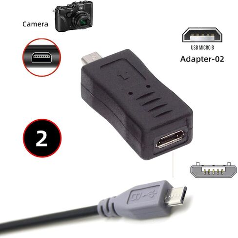 CY Adapter 3pcs/Set USB-C Type-C Micro Mini USB Female to Camera Mini 8P Data Power Adapter for Coolpix UC-E6 UC-E16 UC-E17 DSC-W DMC-S EX-Z in Saudi Arabia