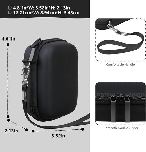 حمل علبة لـ Camkory/for Lecnippy/for Lecran/للكاميرا الرقمية Roqioo ، ونقطة رقمية وتصوير حقيبة سفر تخزين الكاميرا مع جيب الشبكة للبطارية ، وكابل USB ، وبطاقة SD ، و Pink in Saudi Arabia