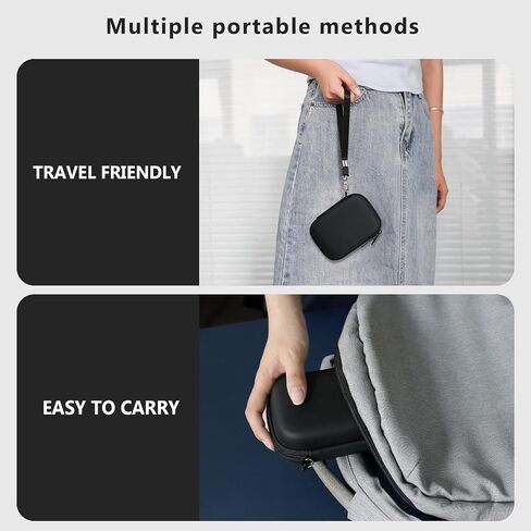حمل علبة لـ Camkory/for Lecnippy/for Lecran/للكاميرا الرقمية Roqioo ، ونقطة رقمية وتصوير حقيبة سفر تخزين الكاميرا مع جيب الشبكة للبطارية ، وكابل USB ، وبطاقة SD ، و Pink in Saudi Arabia
