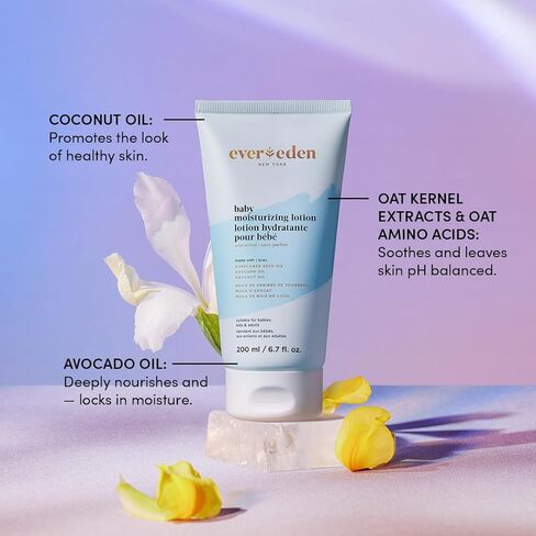 Evereden Baby Body Lotion, Dermatologist-Tested, Unscented, 6.7 fl oz | Non-Greasy Baby Mositurizer, Clean & Gentle Baby Care, Fragrance-Free, National Eczema Association Accepted, 6.7 fl oz in Kuwait