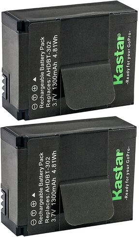 Kastar 2-Pack Battery Replacement for GoPro AHDBT-201, AHDBT-301, AHDBT-302 Battery, GoPro ACARC-001, AWALC-001, AHBBP-301 Charger, GoPro AHDBT-201, AHDBT-301, AHDBT-302 in Saudi Arabia