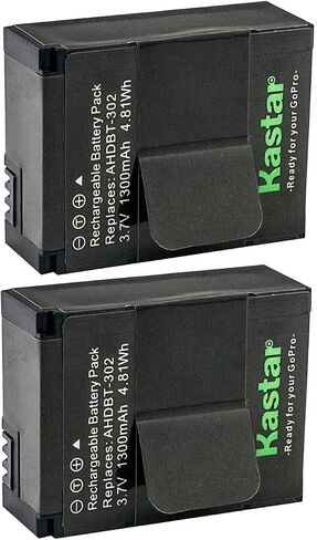 Kastar 2-Pack Battery Replacement for GoPro AHDBT-201, AHDBT-301, AHDBT-302 Battery, GoPro ACARC-001, AWALC-001, AHBBP-301 Charger, GoPro AHDBT-201, AHDBT-301, AHDBT-302 in Saudi Arabia