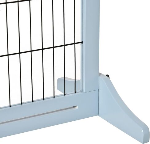 PawHut 72" W x 27.25" H Extra Wide Freestanding Pet Gate with Adjustable Length Dog, Cat, Barrier for House, Doorway, Hallway, Gray in Kuwait