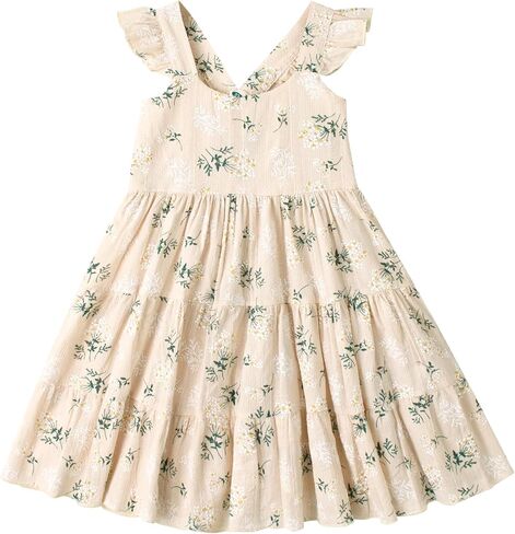 2-6Y Baby Girl Flower Dress Toddler Sleeveless Ruffle Dress Kid Casual Dresses Girls Flower Outfits Summer Clothes in Saudi Arabia
