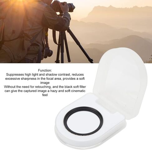 Black Mist Diffusion Lens Filter for Video Shooting, Portrait Shooting, Suppresses high Light and Shadow Contrast, Provides a Soft Image with MRC Coating, (43MM) in Saudi Arabia