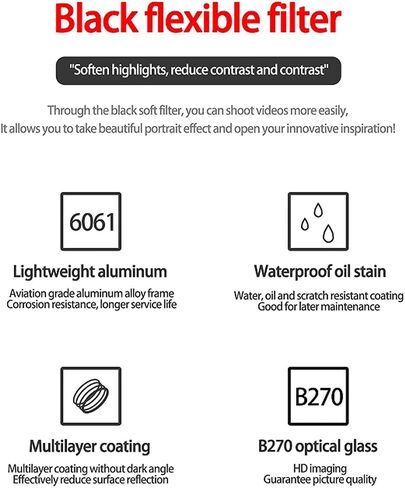 Black Mist Diffusion Lens Filter for Video Shooting, Portrait Shooting, Suppresses high Light and Shadow Contrast, Provides a Soft Image with MRC Coating, (43MM) in Saudi Arabia