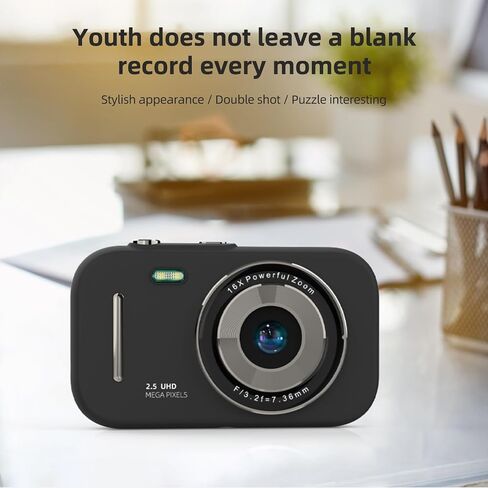 1080P Digital Camera Portable Digital Video Camera 48MP Dual Lens 2.8 Inch IPS Screen Game Playing Mc Listening Built-in Battery with 32GB TF Card USB Card Reader Birthday Christmas Gift for Teens in Saudi Arabia
