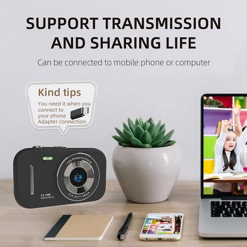 1080P Digital Camera Portable Digital Video Camera 48MP Dual Lens 2.8 Inch IPS Screen Game Playing Mc Listening Built-in Battery with 32GB TF Card USB Card Reader Birthday Christmas Gift for Teens in Saudi Arabia