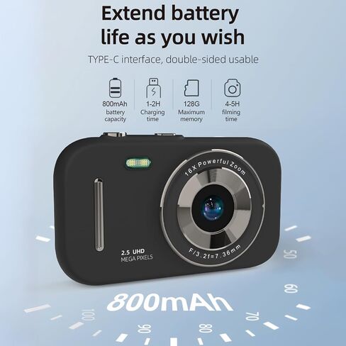 1080P Digital Camera Portable Digital Video Camera 48MP Dual Lens 2.8 Inch IPS Screen Game Playing Mc Listening Built-in Battery with 32GB TF Card USB Card Reader Birthday Christmas Gift for Teens in Saudi Arabia