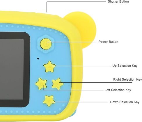 Septpenta Kids Digital Camera ، شاشة 2in HD ، إطارات متعددة متعددة ، الكاميرا الأمامية والخلفية المزدوجة ، الكاميرا المدمجة والمحمولة ، كاميرا كاريكاتورية للأطفال تتراوح أعمارهم بين 3 إلى 10 هدية عيد ميلاد (أصفر) in Kuwait