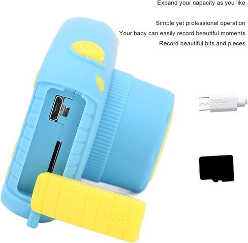 Septpenta Kids Digital Camera ، شاشة 2in HD ، إطارات متعددة متعددة ، الكاميرا الأمامية والخلفية المزدوجة ، الكاميرا المدمجة والمحمولة ، كاميرا كاريكاتورية للأطفال تتراوح أعمارهم بين 3 إلى 10 هدية عيد ميلاد (أصفر) in Kuwait